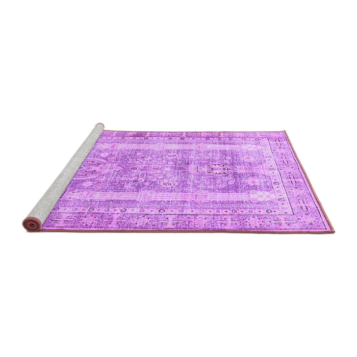 Sideview of Machine Washable Persian Purple Traditional Area Rugs, wshtr3726pur