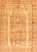 Serging Thickness of Machine Washable Persian Orange Traditional Area Rugs, wshtr3726org