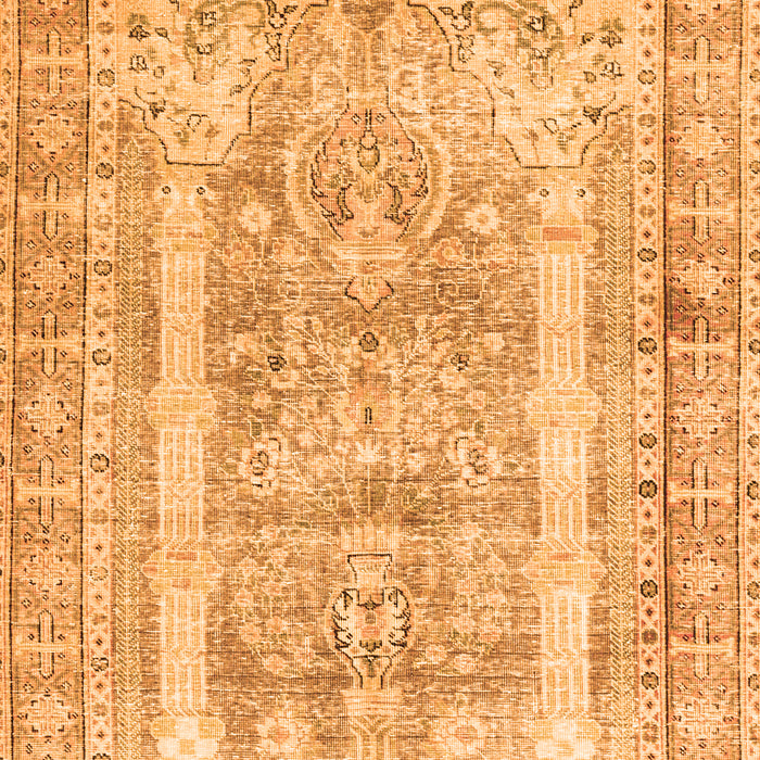 Serging Thickness of Machine Washable Persian Orange Traditional Area Rugs, wshtr3726org
