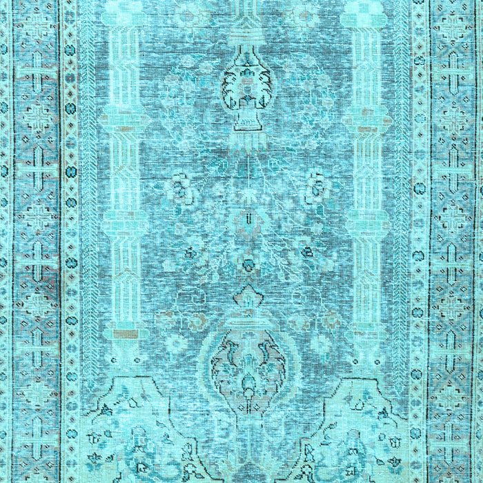 Machine Washable Persian Light Blue Traditional Rug, wshtr3726lblu