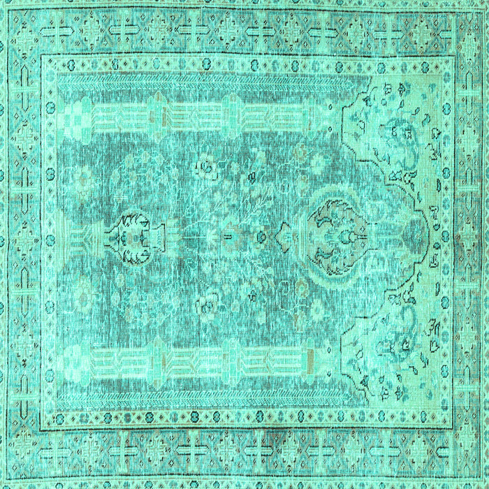 Square Persian Turquoise Traditional Rug, tr3726turq
