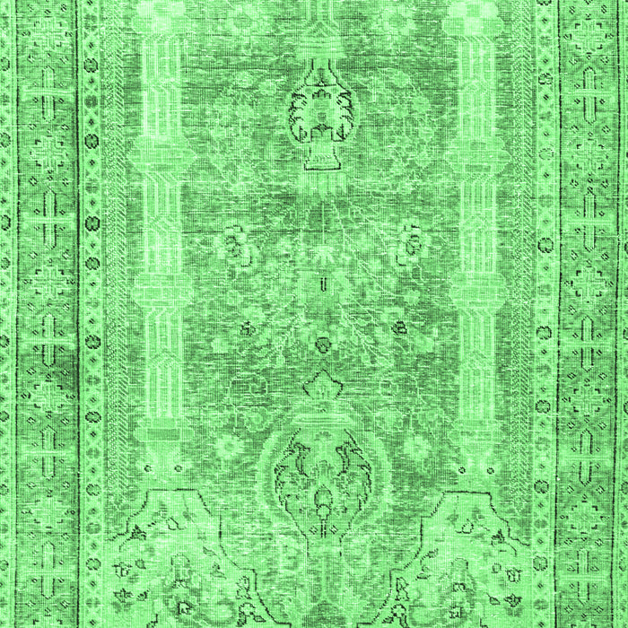 Machine Washable Persian Emerald Green Traditional Area Rugs, wshtr3726emgrn