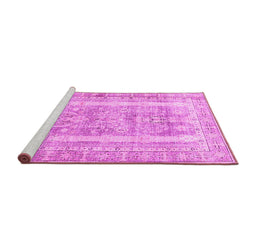 Sideview of Machine Washable Persian Pink Traditional Rug, wshtr3726pnk
