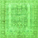 Serging Thickness of Persian Green Traditional Rug, tr3726grn