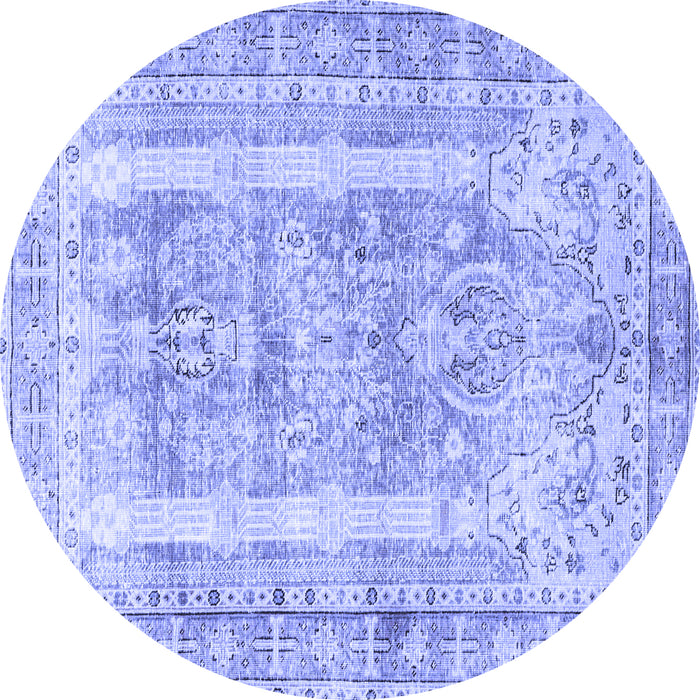 Round Persian Blue Traditional Rug, tr3726blu