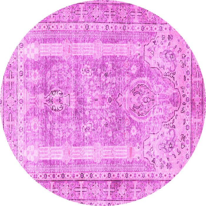 Round Persian Pink Traditional Rug, tr3726pnk