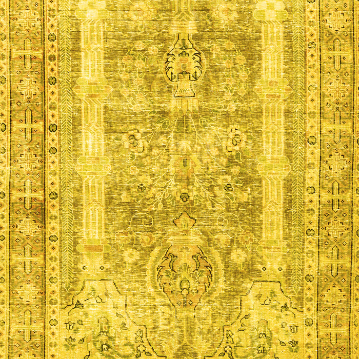Machine Washable Persian Yellow Traditional Rug, wshtr3726yw
