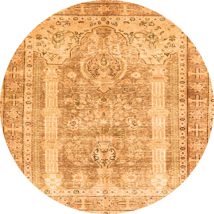 Square Persian Orange Traditional Rug, tr3726org
