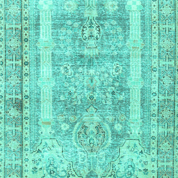 Machine Washable Persian Turquoise Traditional Area Rugs, wshtr3726turq