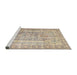 Sideview of Machine Washable Traditional Deep Peach Orange Rug, wshtr3727