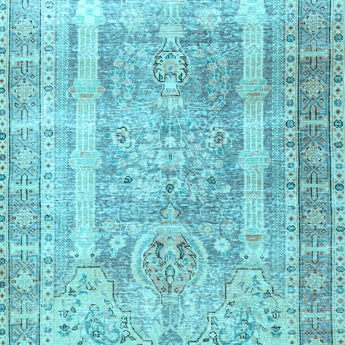 Machine Washable Persian Light Blue Traditional Rug, wshtr3727lblu