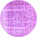 Round Persian Purple Traditional Rug, tr3727pur