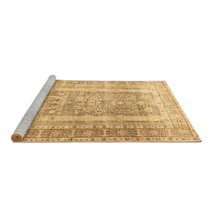Sideview of Machine Washable Persian Brown Traditional Rug, wshtr3727brn