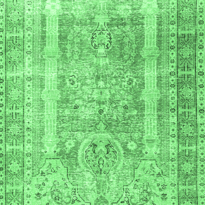 Machine Washable Persian Emerald Green Traditional Area Rugs, wshtr3727emgrn