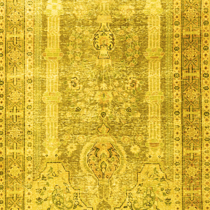 Machine Washable Persian Yellow Traditional Rug, wshtr3727yw
