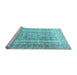 Sideview of Machine Washable Persian Light Blue Traditional Rug, wshtr3727lblu