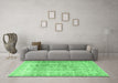 Machine Washable Persian Emerald Green Traditional Area Rugs in a Living Room,, wshtr3727emgrn