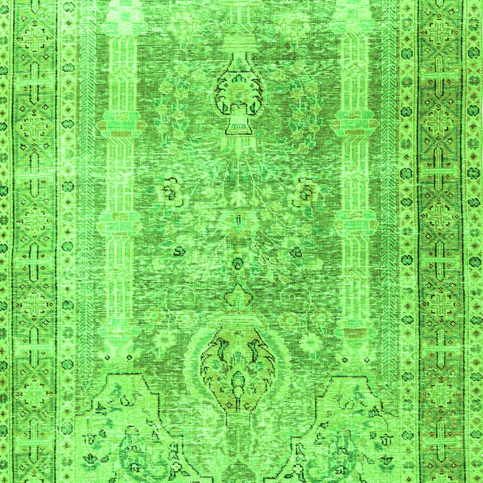Serging Thickness of Machine Washable Persian Green Traditional Area Rugs, wshtr3727grn