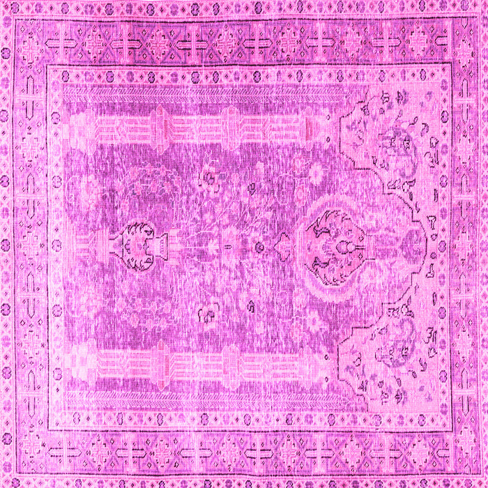 Square Machine Washable Persian Pink Traditional Rug, wshtr3727pnk