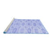 Sideview of Machine Washable Persian Blue Traditional Rug, wshtr3728blu