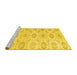 Sideview of Machine Washable Persian Yellow Traditional Rug, wshtr3728yw