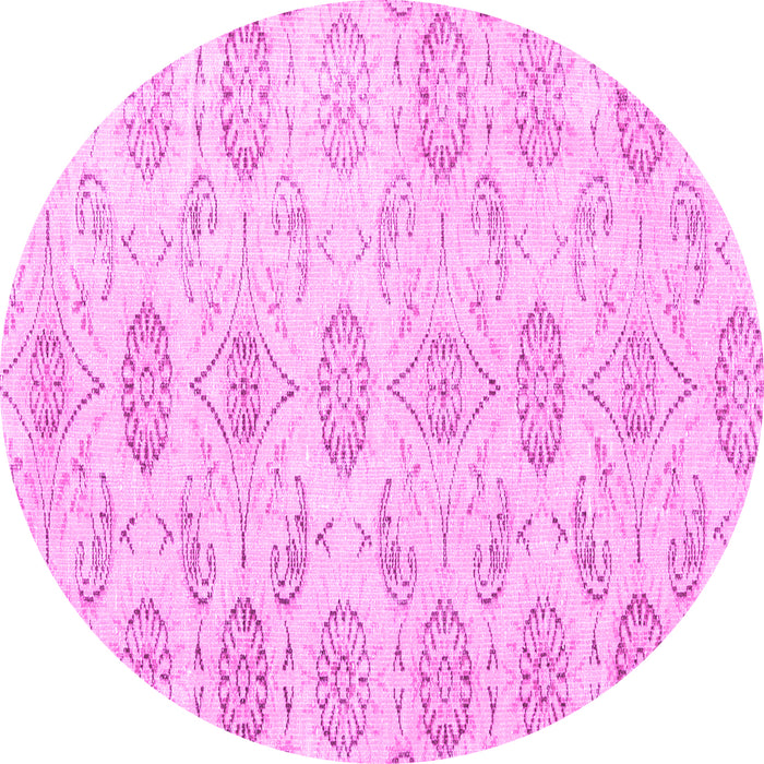 Round Persian Pink Traditional Rug, tr3728pnk