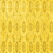 Square Machine Washable Persian Yellow Traditional Rug, wshtr3728yw