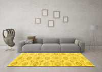 Machine Washable Persian Yellow Traditional Rug, wshtr3728yw