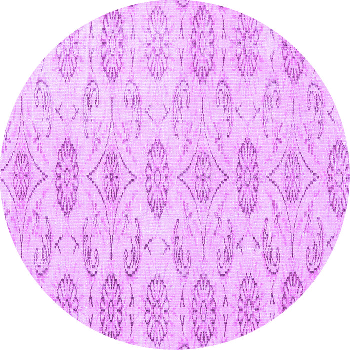 Round Persian Purple Traditional Rug, tr3728pur
