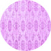 Round Persian Purple Traditional Rug, tr3728pur