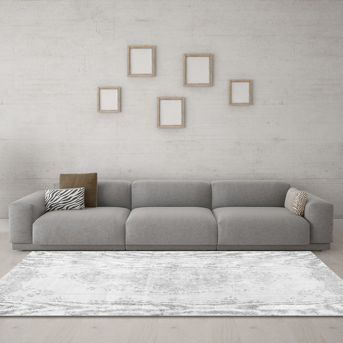 Machine Washable Persian Gray Traditional Rug in a Living Room,, wshtr3729gry