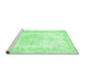 Sideview of Machine Washable Persian Emerald Green Traditional Area Rugs, wshtr3729emgrn