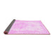 Sideview of Persian Pink Traditional Rug, tr3729pnk