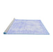 Sideview of Machine Washable Persian Blue Traditional Rug, wshtr3729blu