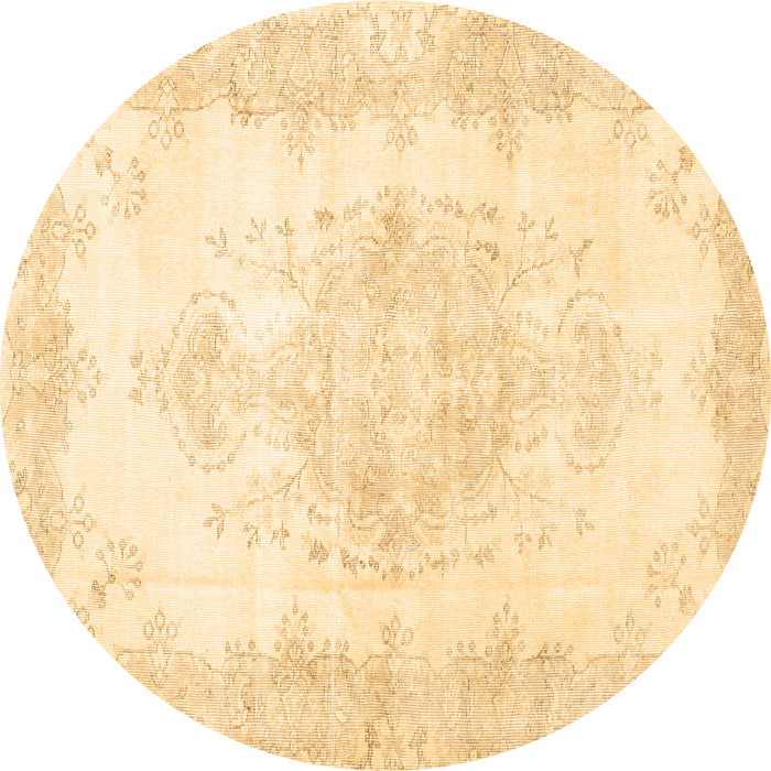 Round Persian Brown Traditional Rug, tr3729brn