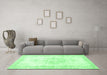 Machine Washable Persian Emerald Green Traditional Area Rugs in a Living Room,, wshtr3729emgrn