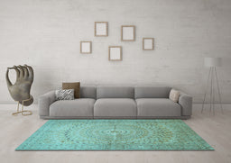 Machine Washable Persian Light Blue Traditional Rug in a Living Room, wshtr372lblu