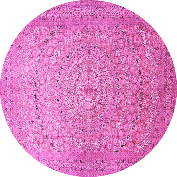 Round Persian Pink Traditional Rug, tr372pnk