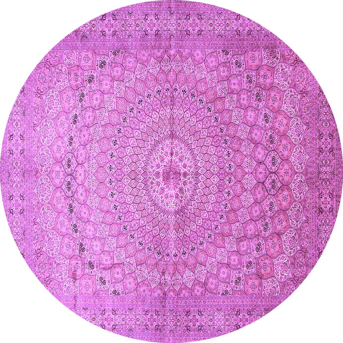 Round Persian Purple Traditional Rug, tr372pur