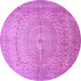 Round Persian Purple Traditional Rug, tr372pur