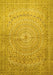 Machine Washable Persian Yellow Traditional Rug, wshtr372yw