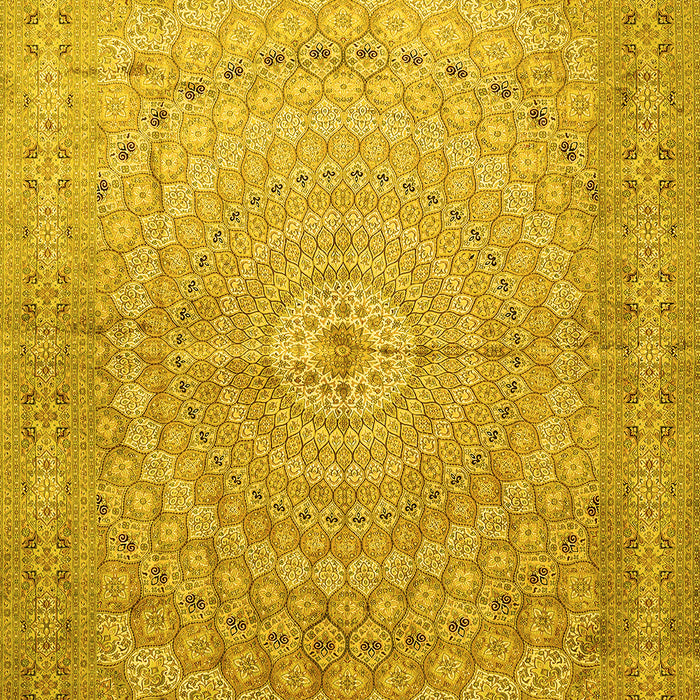 Machine Washable Persian Yellow Traditional Rug, wshtr372yw