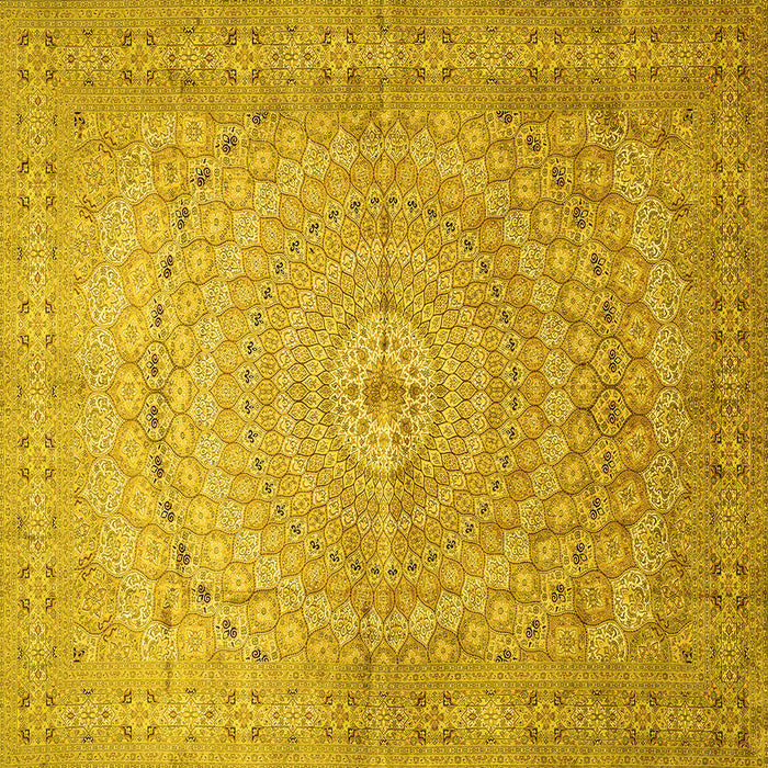 Square Persian Yellow Traditional Rug, tr372yw