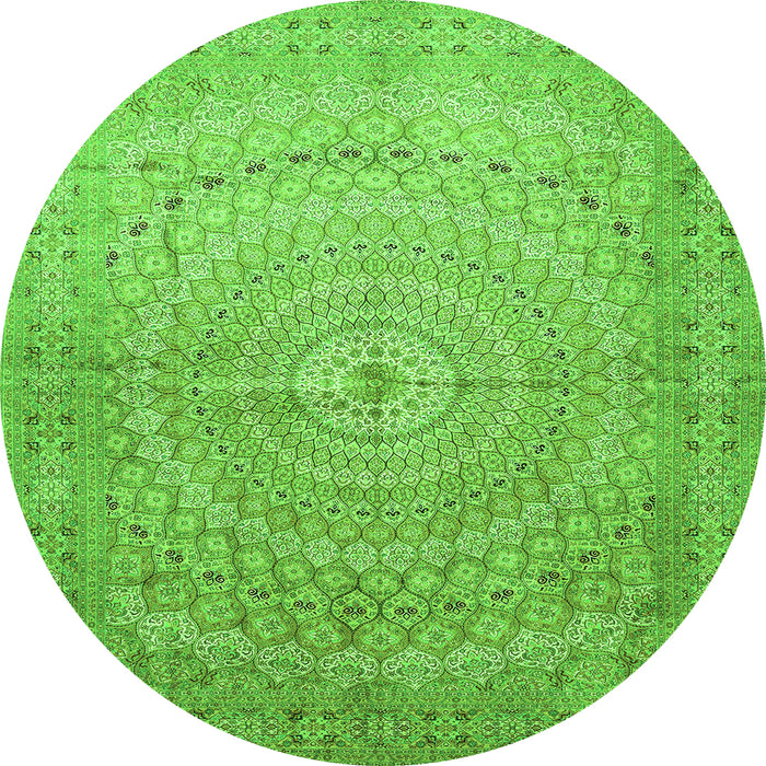 Square Persian Green Traditional Rug, tr372grn