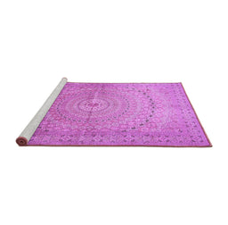 Sideview of Machine Washable Persian Purple Traditional Area Rugs, wshtr372pur