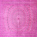 Square Machine Washable Persian Pink Traditional Rug, wshtr372pnk