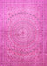 Machine Washable Persian Pink Traditional Rug, wshtr372pnk