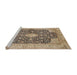 Sideview of Machine Washable Traditional Sepia Brown Rug, wshtr373