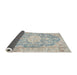 Sideview of Traditional Gunmetal Gray Medallion Rug, tr3730