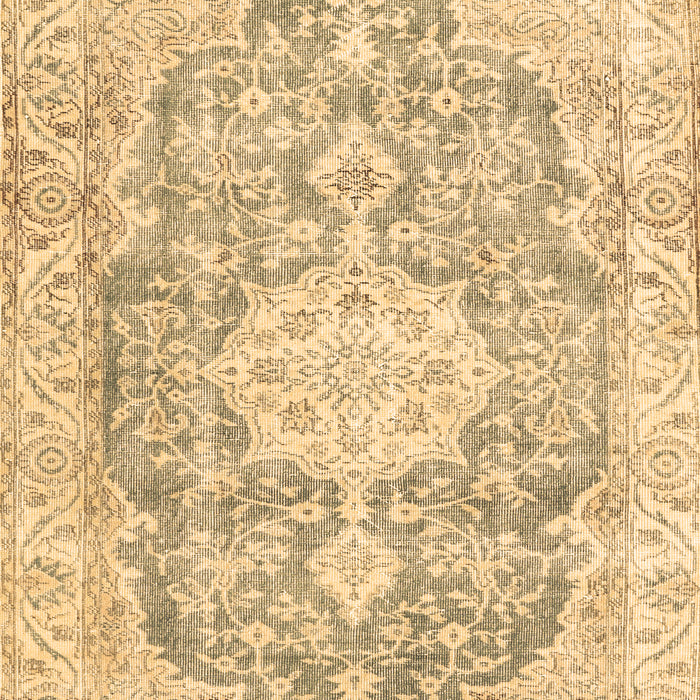 Machine Washable Medallion Brown Traditional Rug, wshtr3730brn
